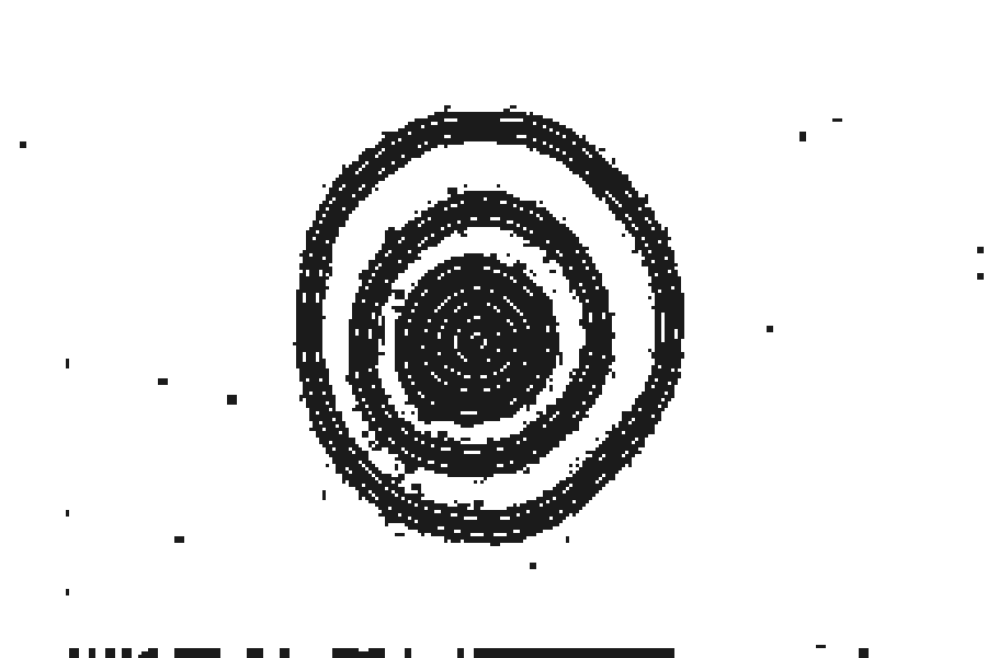 A wobbly expanding spiral, uneven loops