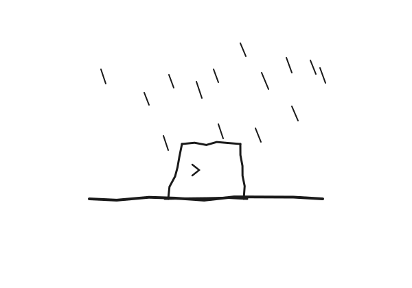 a clumsy terminal on a desk, drawn badly